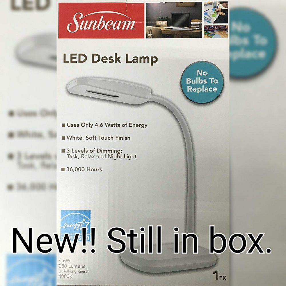 Sunbeam LED Desk Touch Lamp - White NEW IN BOX